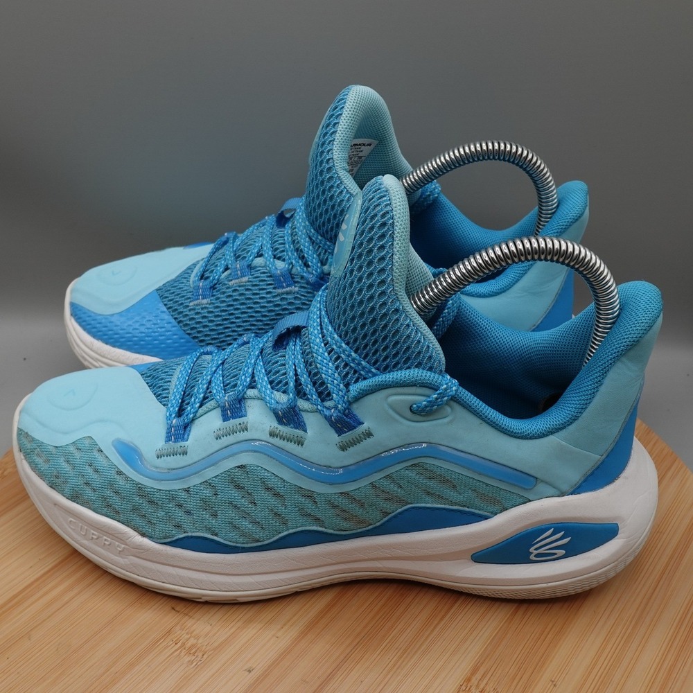 Under Armour Shoes 6.5Y Womens 8 Blue Curry 11 Mouthguard Basketball 3027830-400